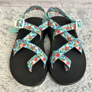 Chaco Blue Floral Hiking Sandals Women's 9** Strappy Comfort